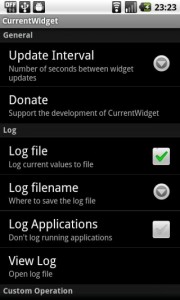 Currentwidget - Settings